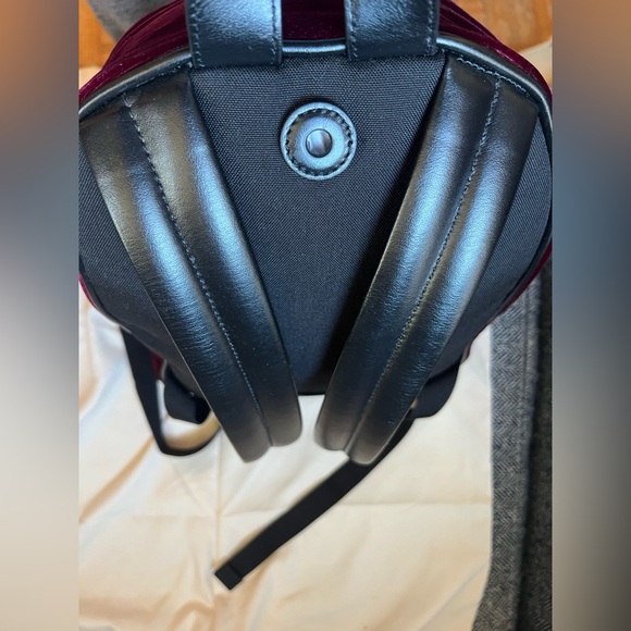 Yves Saint Laurent velvet backpack. Measures approx 9 1/2W x 13"H x 6"D - Picture 3 of 9